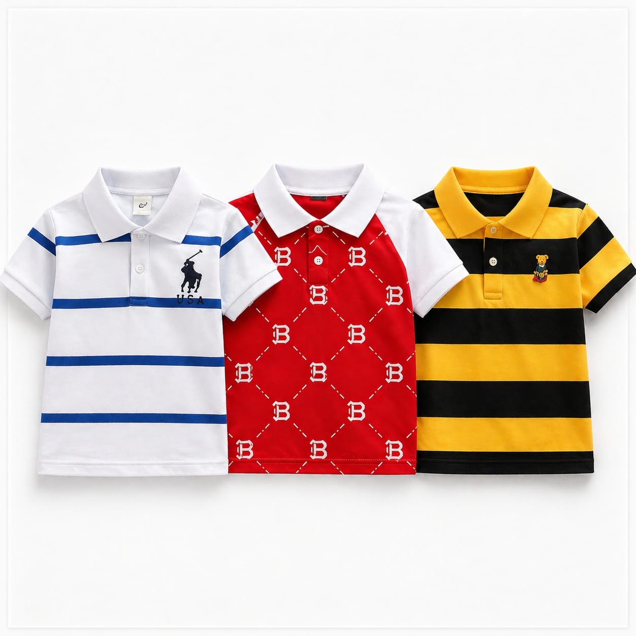 premium quality boys polo 3pice combo set…..