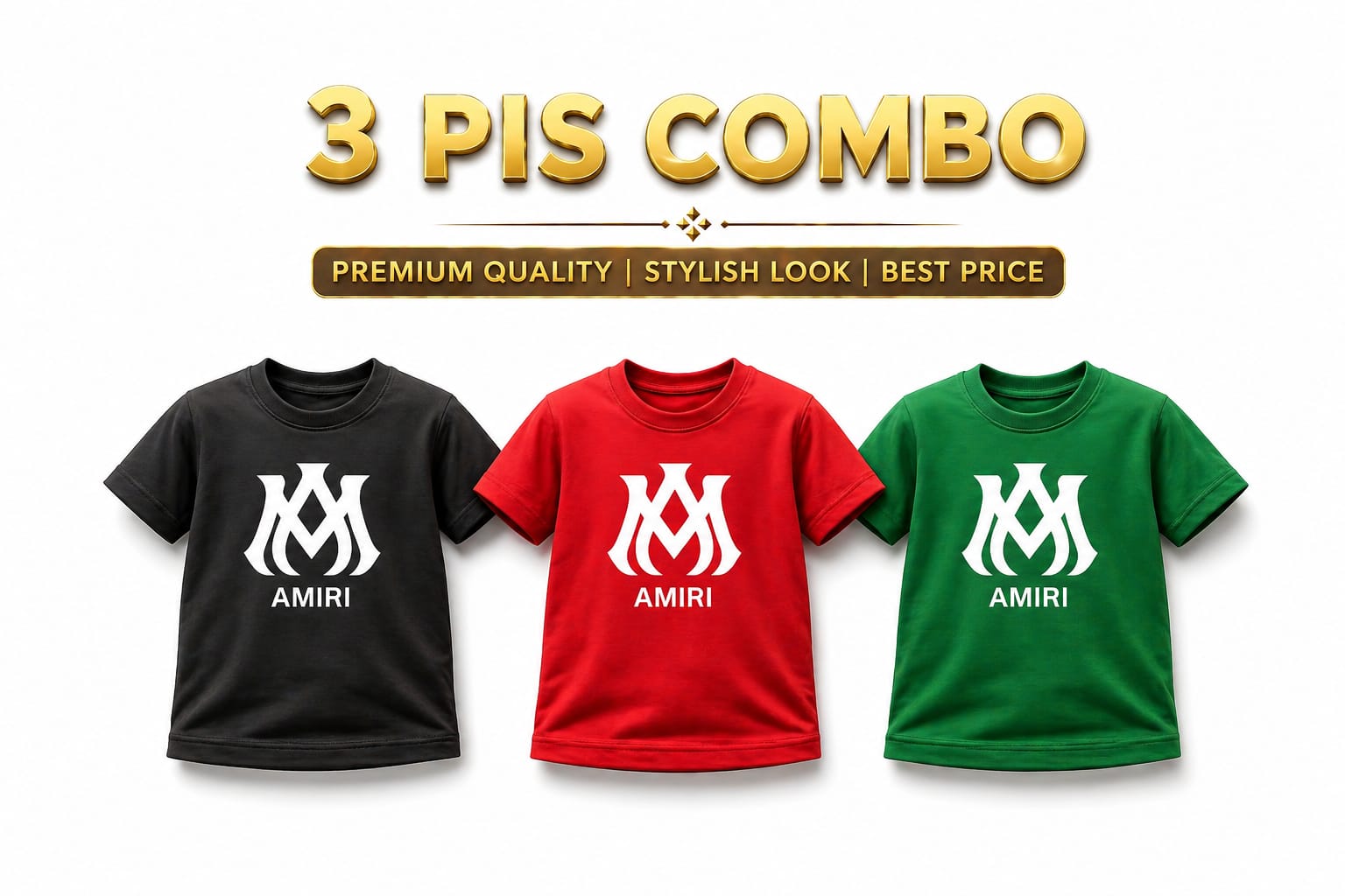 premium quality boys T_shirt 3 pice combo set…..